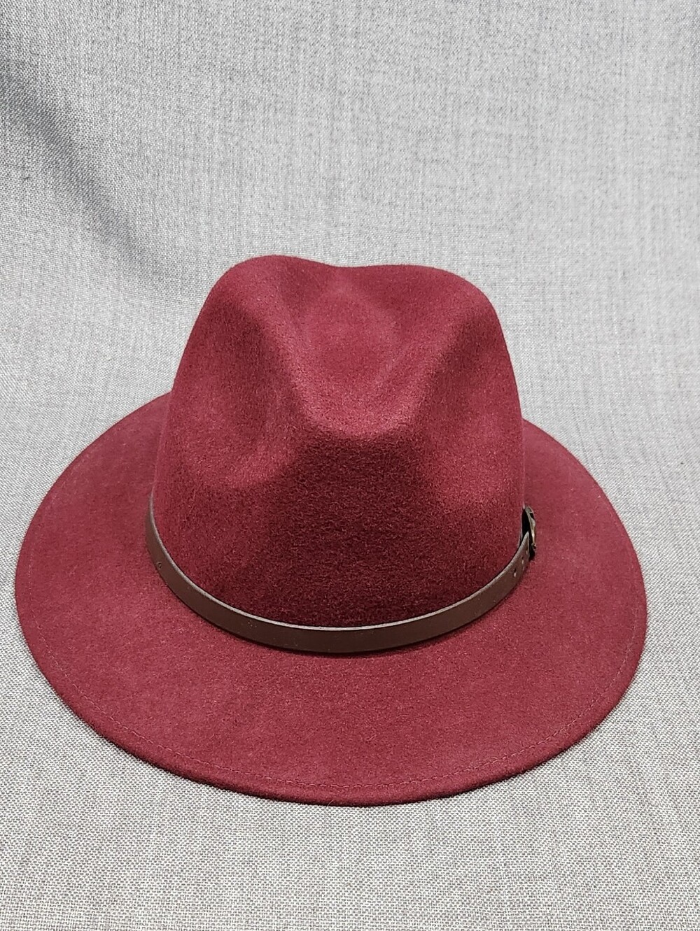 Gelso Bianco Made in Italy 100% Wool Burgundy Fedora. Small / Medium - Picture 2 of 9